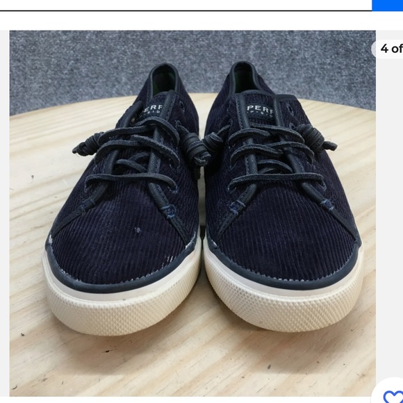 Sperry Shoes - Sperry Top Sider Shoes Womens 7 1/2 Corduroy Sneakers Blue Round Toe